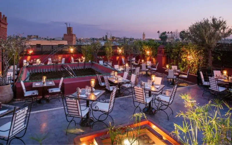 La terrasse du restaurant Foundouk à Marrakech