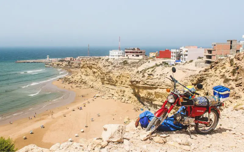 Vue de la plage d'Imsouane, sur la côte Atlantique, au Maroc
