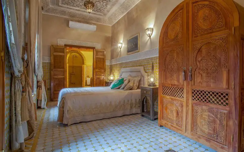 Chambre du riad Laurence Olivier dans la Médina de Marrakech