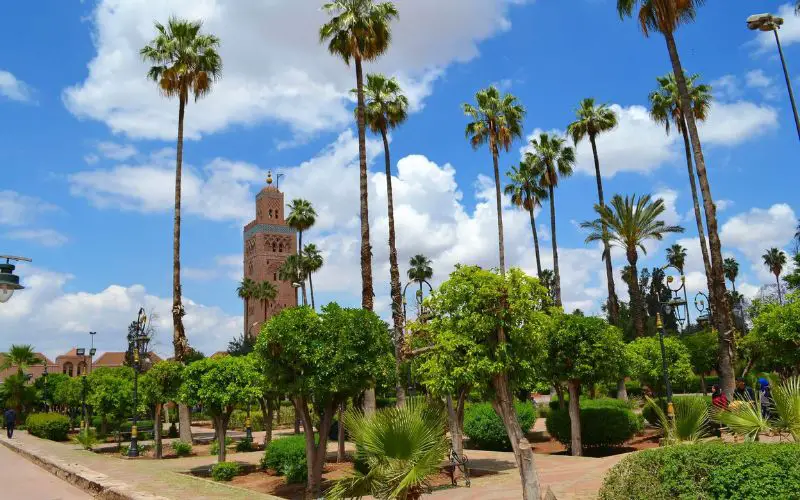 Les très beaux jardins de la mosquée Koutoubia de Marrakech