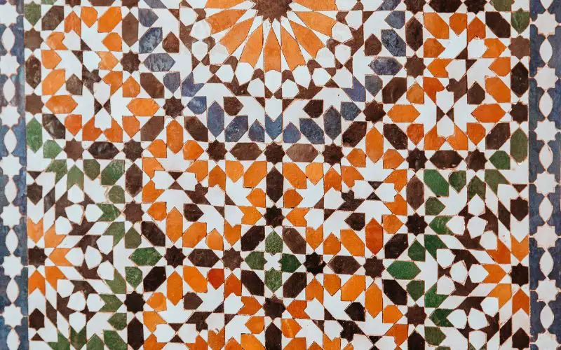 Une mosaïque lors des fêtes du mois d'août à Marrakech