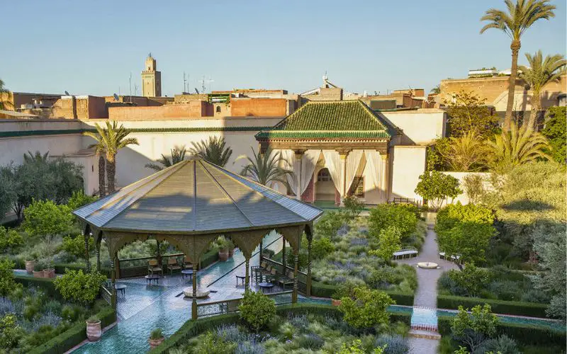 Vue en hauteur du jardin secret situé dans la Médina de Marrakech
