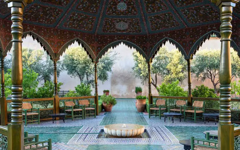 Le patio central du jardin secret de la Médina de Marrakech